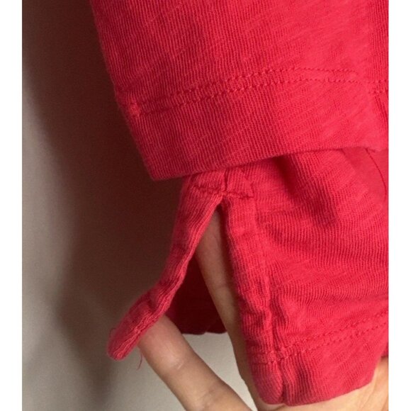 J. Crew Women’s Pink Slub Tee Scoop Neck Pullover 3/4 Sleeve Cotton Top Sz M - Picture 3 of 8